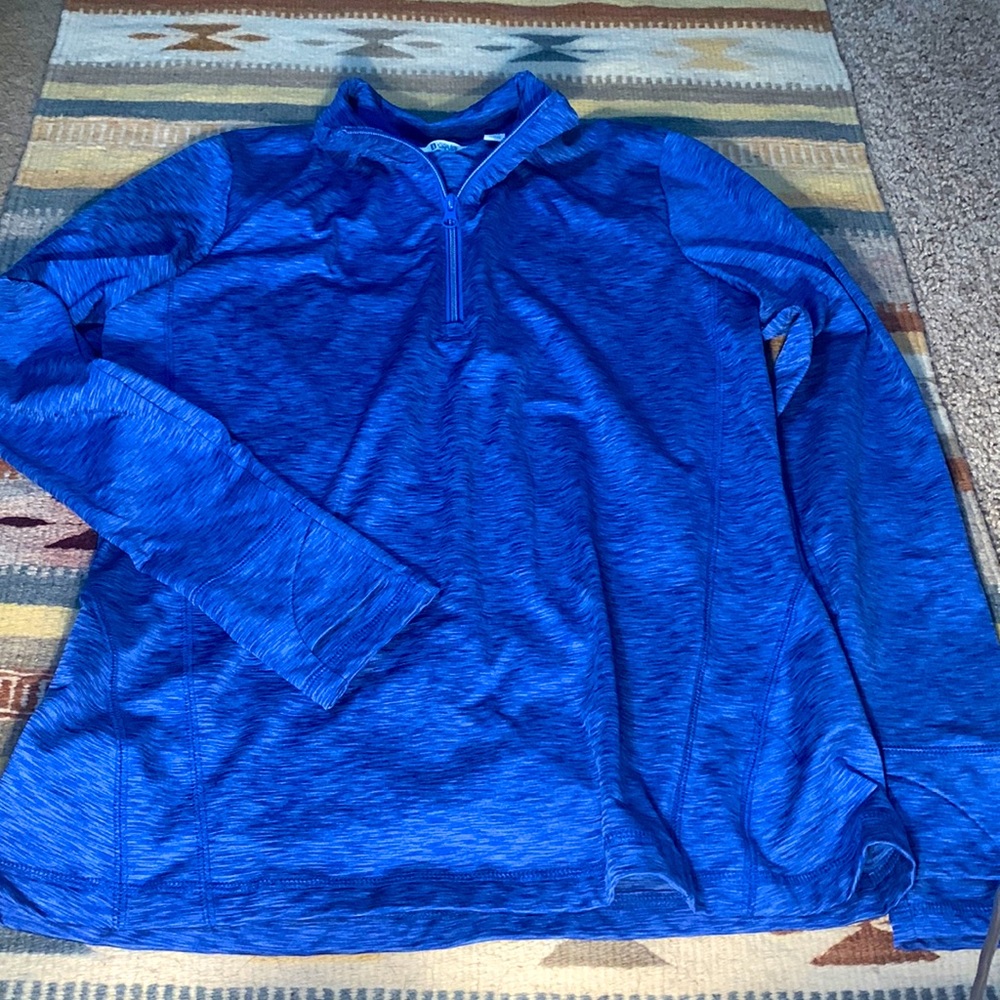 Land’s End Sport 1/3 zip, heathered blue, size medium
